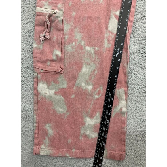 Unbranded (L) Large Drawstring Pull-cord Pull Red Gray Denim Cargo Jean Pants - Picture 11 of 13